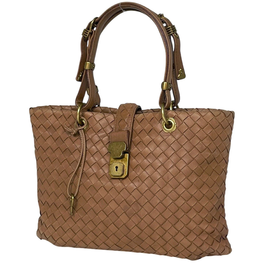 Bottega Veneta Intrecciato Handbag Leather Brown